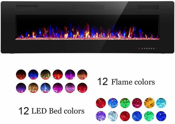 Modo de color de la cama 12 AJUNION 60 pulgadas de pared montada de impresión de pantalla de seda chimenea eléctrica