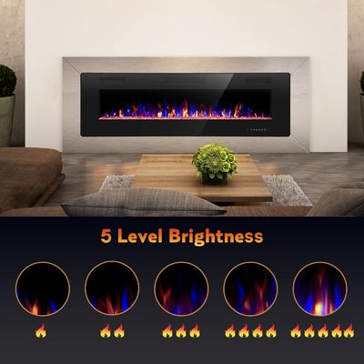 Modo de color de la cama 12 AJUNION 60 pulgadas de pared montada de impresión de pantalla de seda chimenea eléctrica