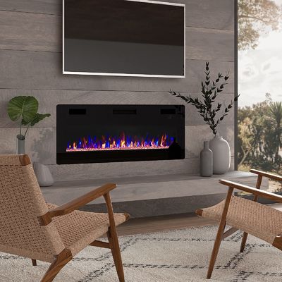 Fuego eléctrico de pared 12 opciones de color de llama y control remoto incluido
