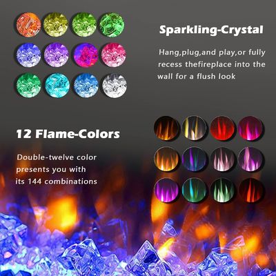 Fuego eléctrico de pared 12 opciones de color de llama y control remoto incluido