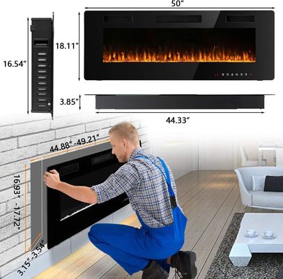 Fuego eléctrico de pared 12 opciones de color de llama y control remoto incluido