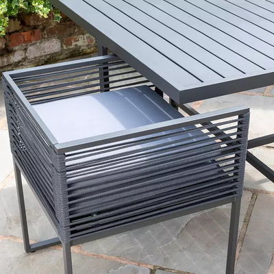 Muebles artesanales de jardín de comedor de cuerda de aluminio para diseño de ahorro de espacio al aire libre