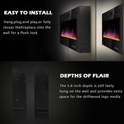 Fuego eléctrico de pared 12 opciones de color de llama y control remoto incluido