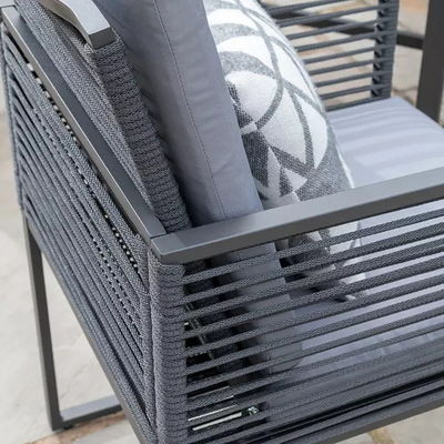 Muebles artesanales de jardín de comedor de cuerda de aluminio para diseño de ahorro de espacio al aire libre