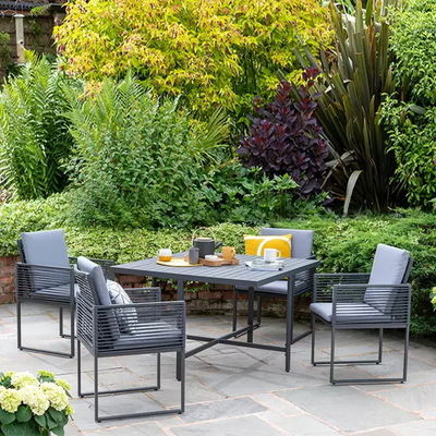 Muebles artesanales de jardín de comedor de cuerda de aluminio para diseño de ahorro de espacio al aire libre