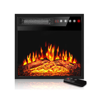 Pared de chimenea eléctrica de 18 pulgadas montada con termostato ajustable y control remoto