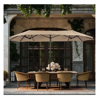 AJUNION 15 pies de doble cara Rectángulo impermeable Parasol con el techo resistente a la decoloración