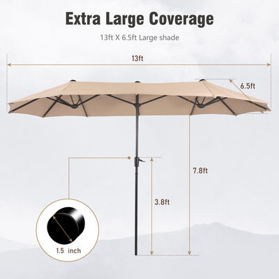 AJUNION 15 pies de doble cara Rectángulo impermeable Parasol con el techo resistente a la decoloración