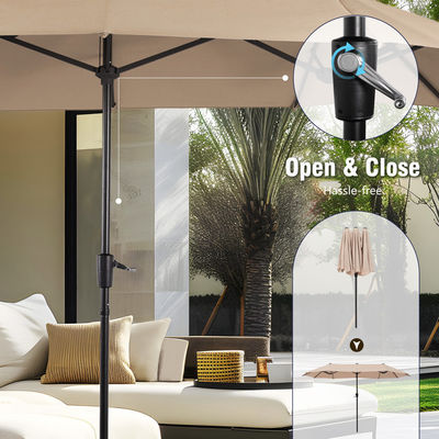 AJUNION 15 pies de doble cara Rectángulo impermeable Parasol con el techo resistente a la decoloración