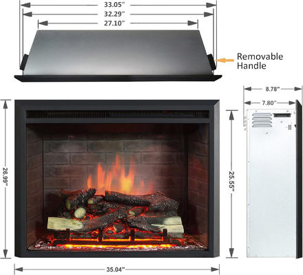 Experimenta la calidez y el ambiente de AJUNION Moderno 33 pulgadas calefacción eléctrica de la chimenea