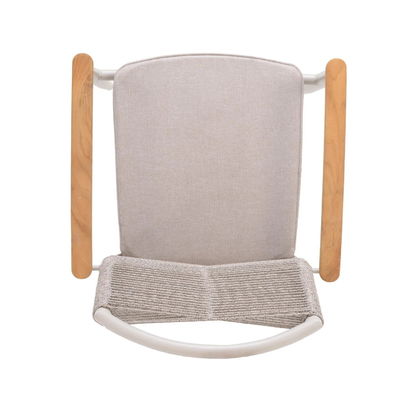 Disfruta de comidas al aire libre con el juego de jardín de aluminio de lujo AJUNION y el sillón de tejido de cuerda
