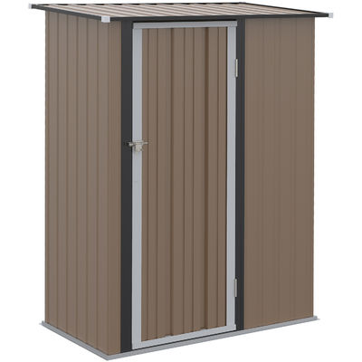 AJUNION 5x3FT Galvanizado de acero cobertizo exterior para herramientas sostenibles y almacenamiento de bicicletas