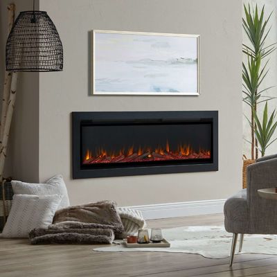 Inserto de chimenea eléctrica moderna montada en la pared con 6 colores de llama y vapor de agua 3D
