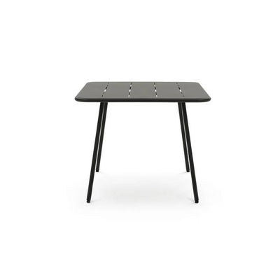 Muebles de jardín de exterior de acero metálico de 4 asientos con mesa cuadrada y sillas de comedor