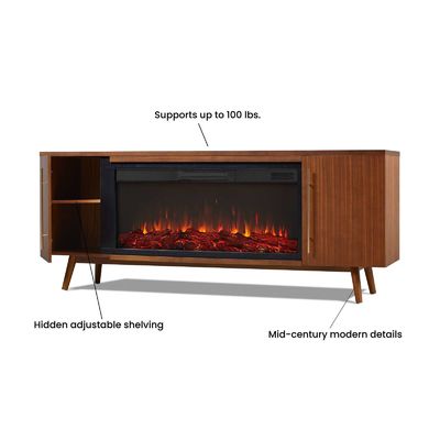 Televisión eléctrica de chimenea con termostato ajustable y sin aplicación controlada por AJUNION