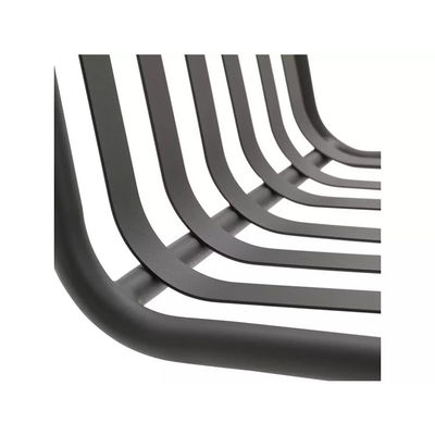 Muebles de jardín de exterior de acero metálico de 4 asientos con mesa cuadrada y sillas de comedor
