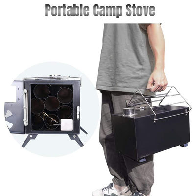 Fuegos de madera negra plegables portátiles perfectos para acampar y hacer picnic al aire libre
