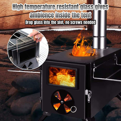 Fuegos de madera negra plegables portátiles perfectos para acampar y hacer picnic al aire libre