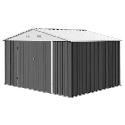 Herramientas de almacenamiento al aire libre Gran tamaño 8x10FT Casa de metal con 66,5 "de altura puertas de acero