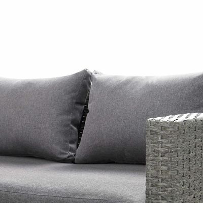 Sofá de comedor de esquina rectangular con mesa elevadora AJUNION Muebles de jardín de ratán