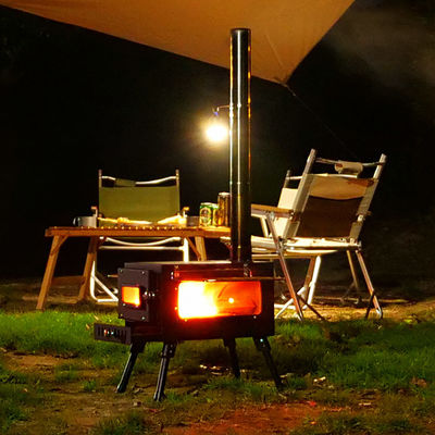 Patio al aire libre Acampada Fiesta de barbacoa Estufas portátiles de acero inoxidable de madera con chimenea