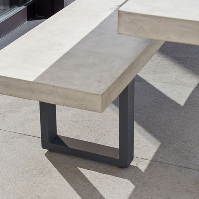 Muebles de exterior AJUNION Silla de jardín de aluminio moderno con mesa de comedor rectangular