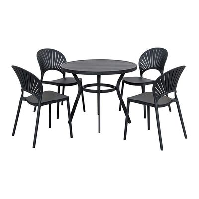 Mesa redonda de comedor y silla L 52 x W45 x H83cm tamaño conjunto para la vida al aire libre por AJUNION