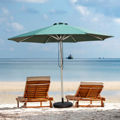 Muebles para exteriores Tubo redondo de aleación de aluminio con cuerda de tiro Paraguas para patio y piscina