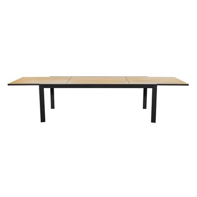 Comedor al aire libre de madera de teca extensible Conjunto de comedor al aire libre para 12 asientos sillas al aire libre acolchadas