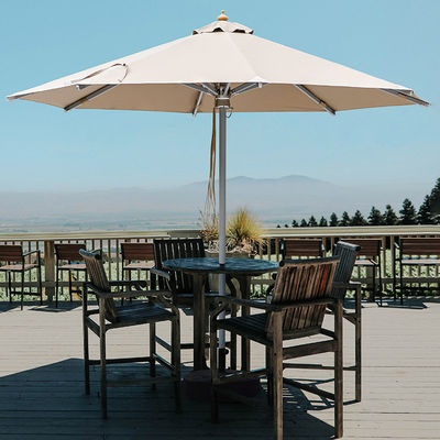 Muebles para exteriores Tubo redondo de aleación de aluminio con cuerda de tiro Paraguas para patio y piscina