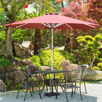 Muebles para exteriores Tubo redondo de aleación de aluminio con cuerda de tiro Paraguas para patio y piscina