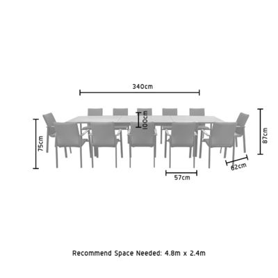 Comedor al aire libre de madera de teca extensible Conjunto de comedor al aire libre para 12 asientos sillas al aire libre acolchadas