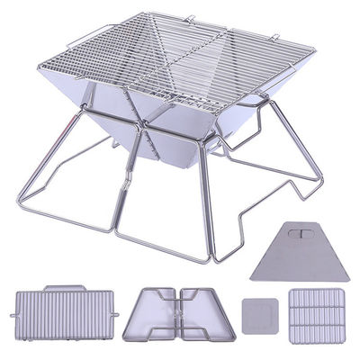 Grill plegable portátil para acampar barbacoa con carbón para excursiones al aire libre picnic y barbacoa