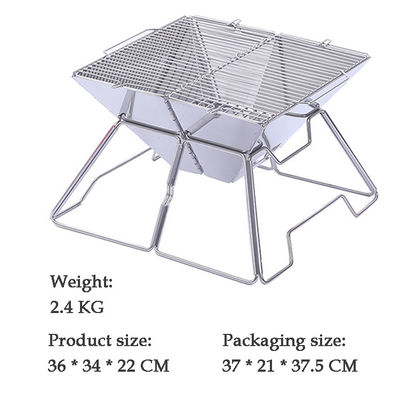 Grill plegable portátil para acampar barbacoa con carbón para excursiones al aire libre picnic y barbacoa