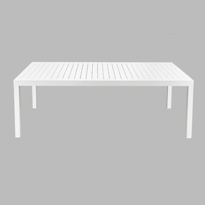 Set de comedor al aire libre de aluminio de estilo moderno 12 asientos sillón y mesa de comedor extensible