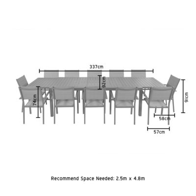 Muebles de metal para el exterior Set de comedor AJUNION Luxury Aluminio Mesa de metal expandible