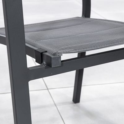 Muebles de metal para el exterior Set de comedor AJUNION Luxury Aluminio Mesa de metal expandible