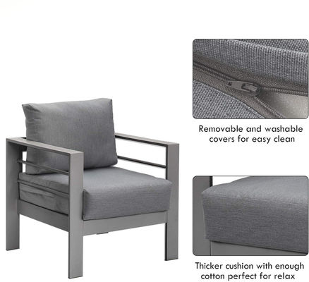 Conjunto de sofá de jardín de aluminio Conversación Conjunto de patio Conjunto de sofá de jardín Muebles para exteriores