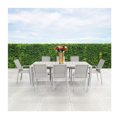 8 Personas Restaurante Mesa de comedor y silla con marco de aluminio en diseño moderno