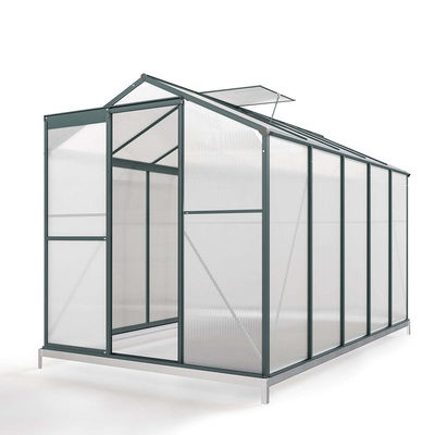 10x6 pies de transparente de jardín de invernadero de policarbonato con 2 respiraderos tipo de cobertizo transparente