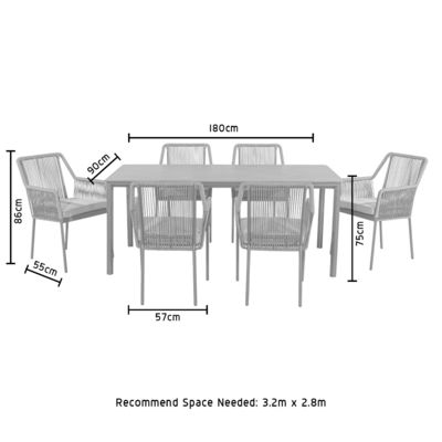 Muebles de restaurante para 6 personas AJUNION Moderna mesa y sillas al aire libre de lujo