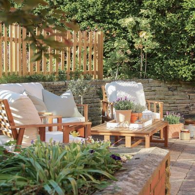 Conjunto de jardín de madera maciza de teca Muebles para exteriores Sofá Conjunto de sillas de jardín