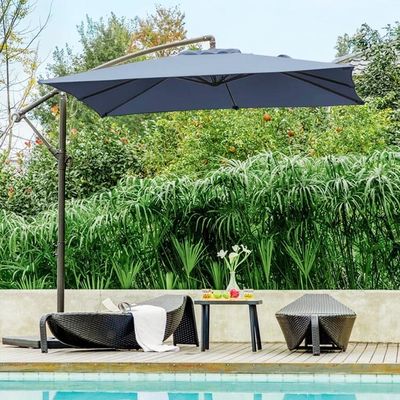Muebles para barbacoas de patio Gran sombrilla redonda de plátano de aluminio para entretenimiento al aire libre