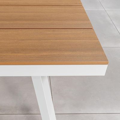 Muebles de comedor de jardín de metal con silla de comedor de tejido de cuerda con 6 asientos