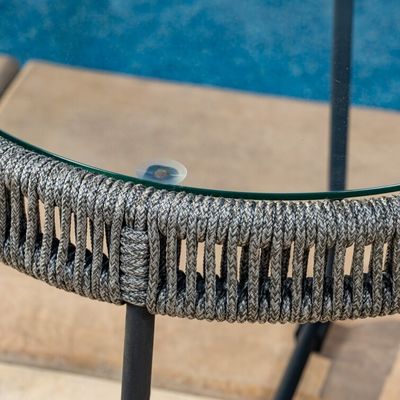 Conjunto de jardín de diseño minimalista con 2 asientos Muebles al aire libre Salón para jardín junto a la piscina