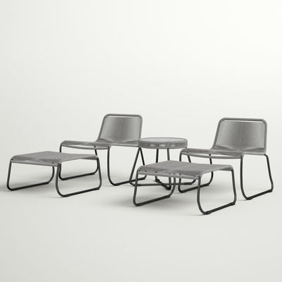 Conjunto de jardín de diseño minimalista con 2 asientos Muebles al aire libre Salón para jardín junto a la piscina