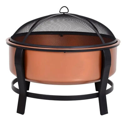 Logotipo personalizado Modern Outdoor Portátil de color cobre de metal redondo chimenea de leña