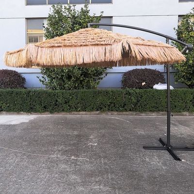 Jardín al aire libre Patio de la playa de la paja romana de gran tamaño con sombrilla solar de aluminio