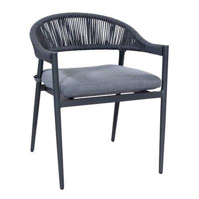 Sillón de cuerda de tejido sillas de comedor sillas de comedor para el jardín de tamaño grande moderno 8 plazas de exterior