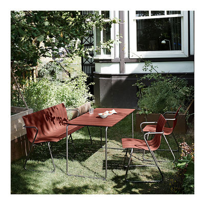 Muebles para exteriores AJUNION Acero Plastic Cadeira de patio de madera Loveseat Silla de jardín